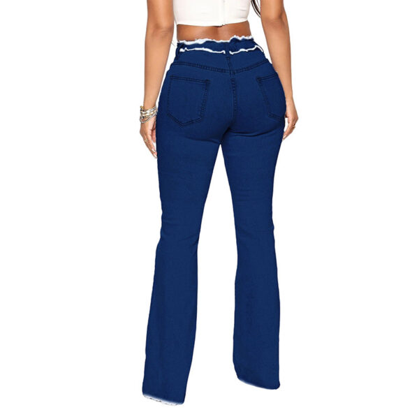 Raw Hem Jeans Women's Plus Size Washed Fringe - Image 2
