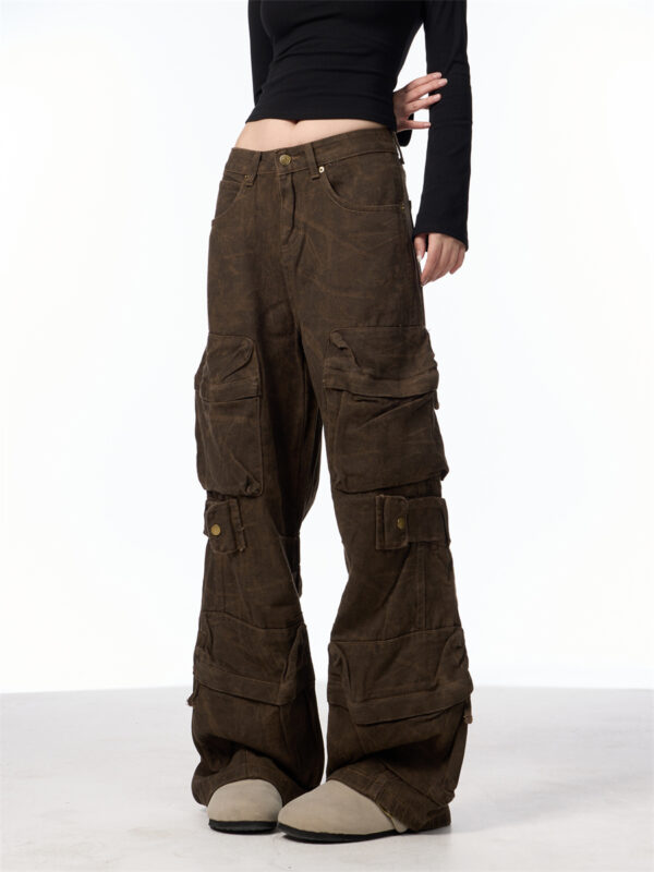 Retro Design Camouflage Cargo Pants Women - Image 4