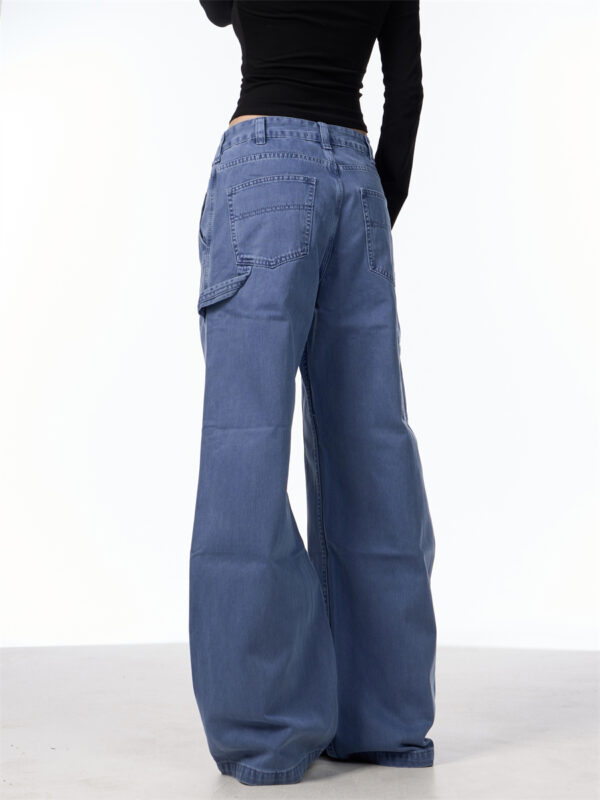 Loose Straight Retro High Street Pocket Design Jeans For Women - Image 6