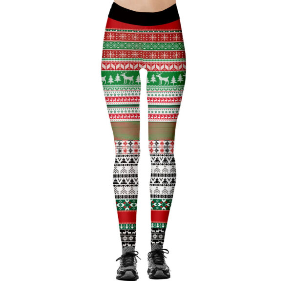 Christmas Printed Sports Hip Raise High Waist Leggings - Image 4