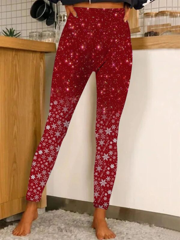 Christmas Printing Fashion Trend Women's Home Outdoor Tight Leggings - Image 3