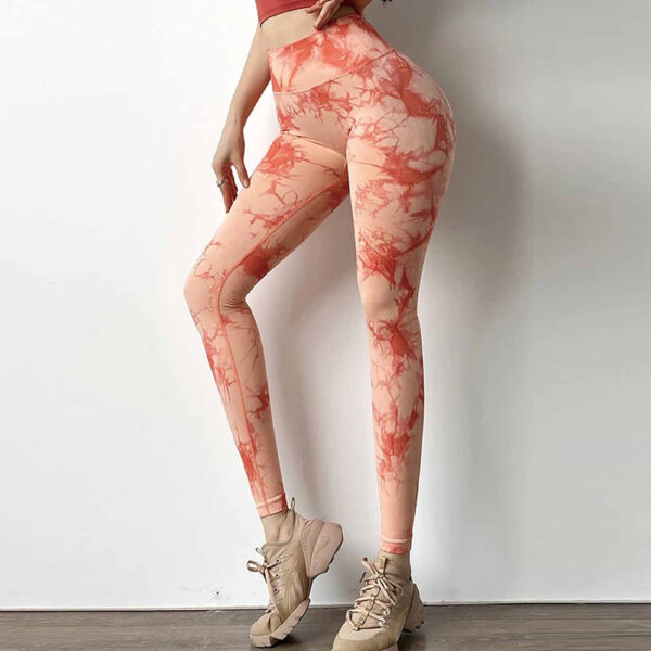 New Tie-dye Printed High Elastic Tight Sports Pants - Image 3