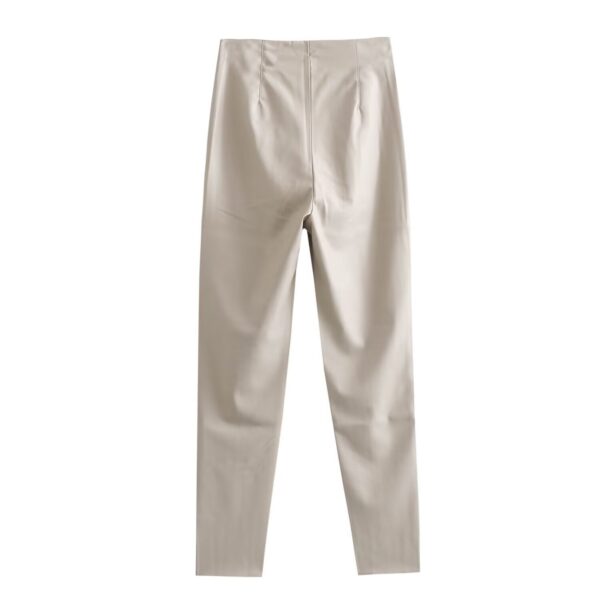 High Waist Slimming Skinny Leather Pants Women - Image 2