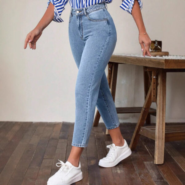 Retro High Waist Stretch Skinny Jeans For Women - Image 3