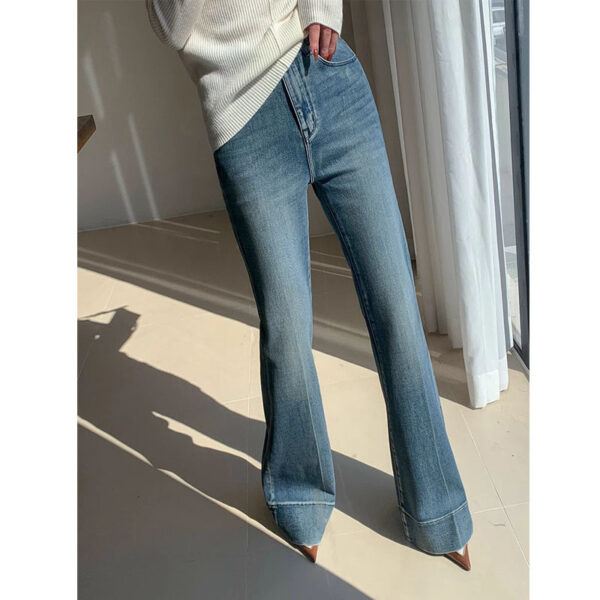 French Style Temperament Retro Washed Jeans For Women - Image 2