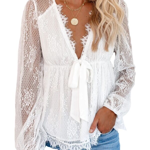 Lace Embroidery Stitching Lace Bow Women - Image 7