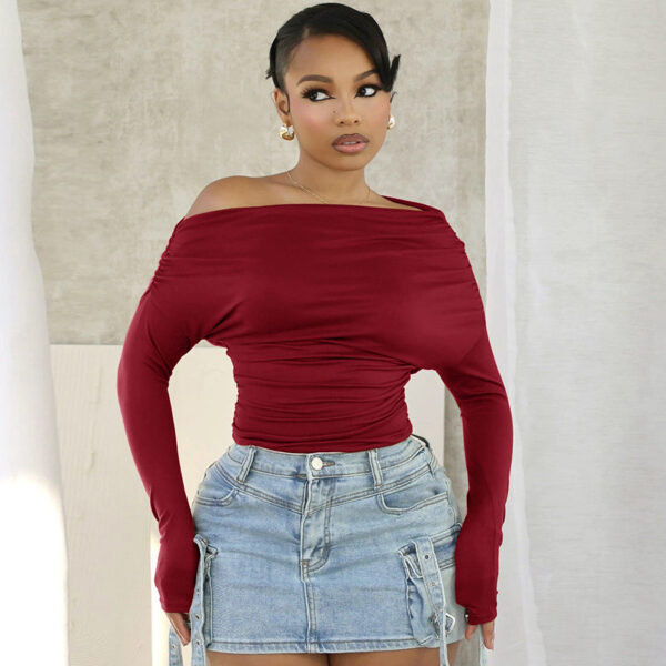 Fashion Solid Color Simple Top Women - Image 9