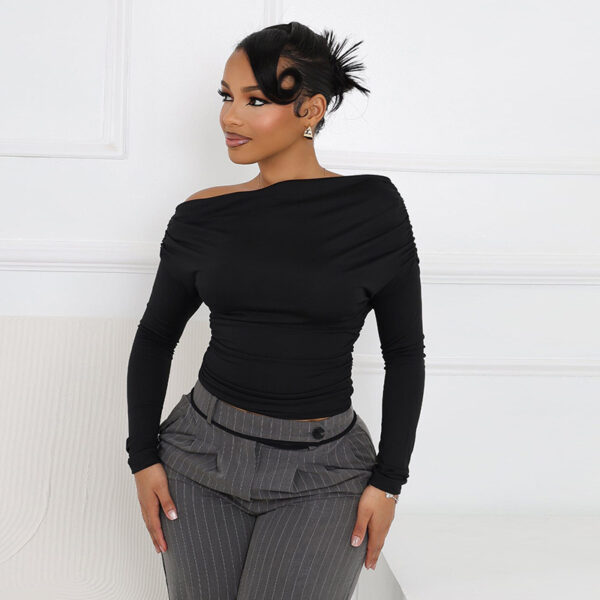 Fashion Solid Color Simple Top Women - Image 4