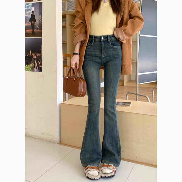 Women's Retro Stretch Low Waist Skinny Jeans - Image 2