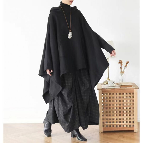 Cotton Batwing Sleeve Hooded Sweater Loose Plus Size - Image 5