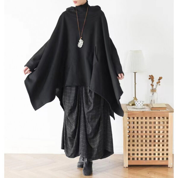 Cotton Batwing Sleeve Hooded Sweater Loose Plus Size - Image 6