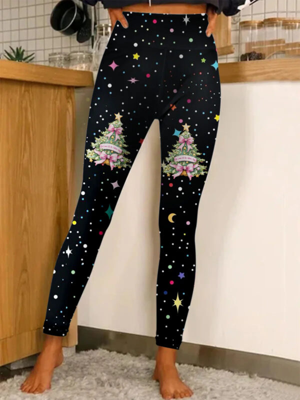 Christmas Printing Fashion Trend Women's Home Outdoor Tight Leggings - Image 4
