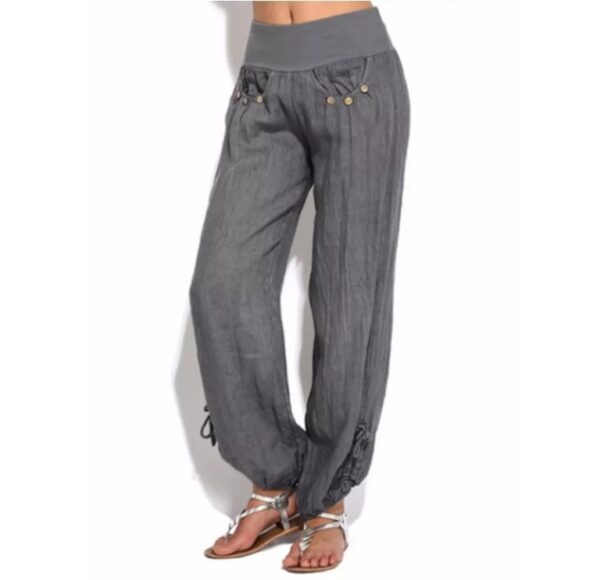 New Loose Button Decorations Casual Wide-leg Trousers Women - Image 2