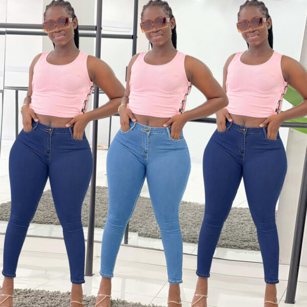 Stretch Denim Women's Pencil Pants - Image 2