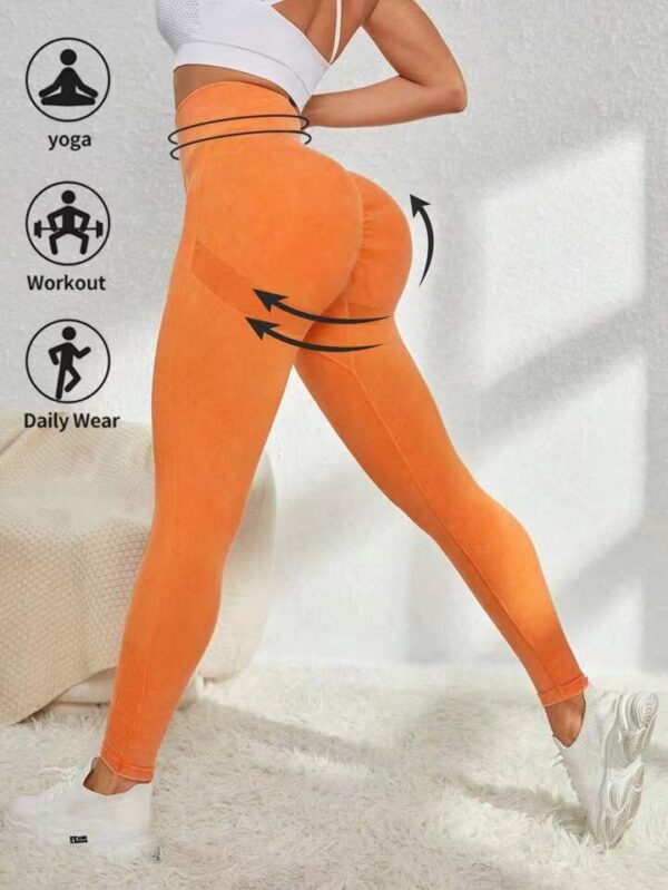Matte Washed Seamless Yoga High Waist Hip Lift Fitness Pants - Image 3