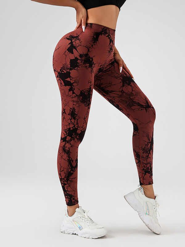 3 Pack Women's Scrunch Workout Leggings, High Waisted Butt Lifting Tie-dye V Back Waist Seamless Gym Yoga Leggings, Workout Leggings For Women Jada Leggings - Image 8