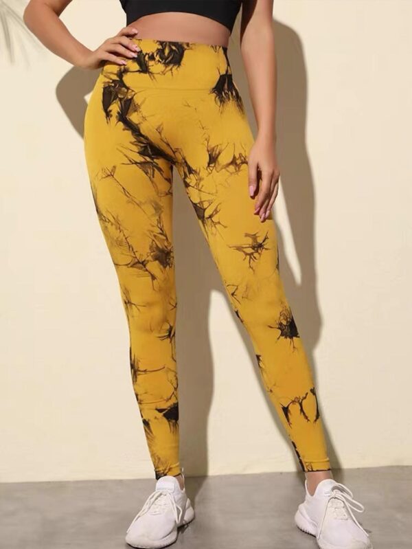 Tie Dye Workout Seamless Leggings For Women High Waist Gym Leggings Yoga Pants, Seamless Leggings For Women High Waist Yoga Pants, Scrunch Butt Lifting Elastic Tights - Image 2