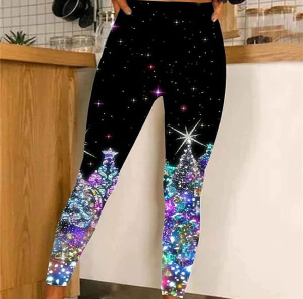 Women's Casual Tight High Waist Stretch 3D Digital Printing Leggings - Image 2