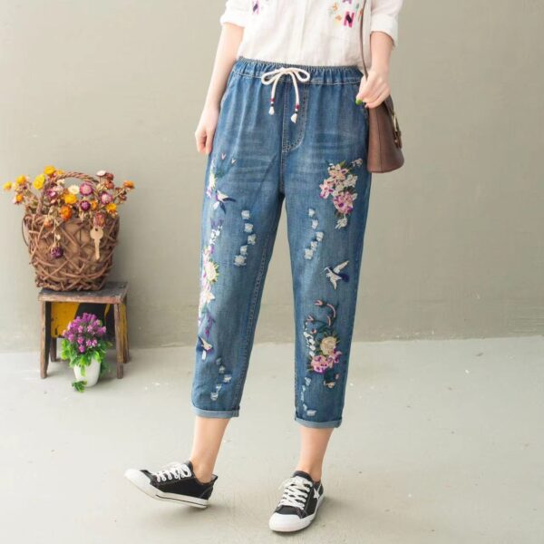Women's Fashionable Loose All-match Cropped Jeans - Image 2