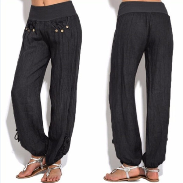 New Loose Button Decorations Casual Wide-leg Trousers Women - Image 10