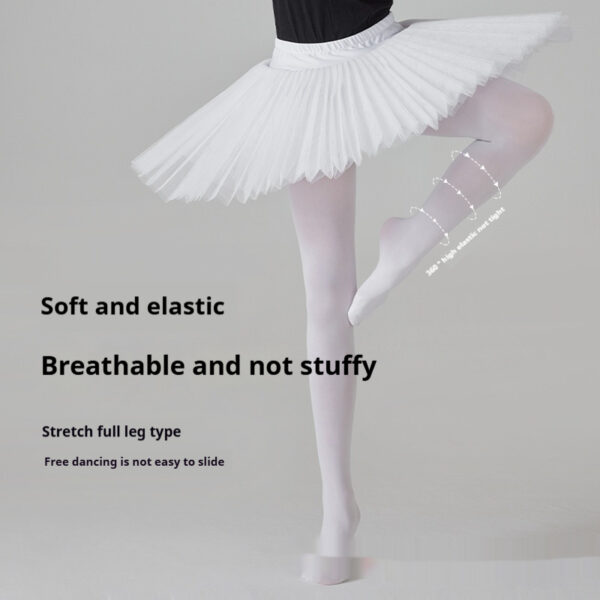White Children Dance Skinny Slimming Stockings - Image 3