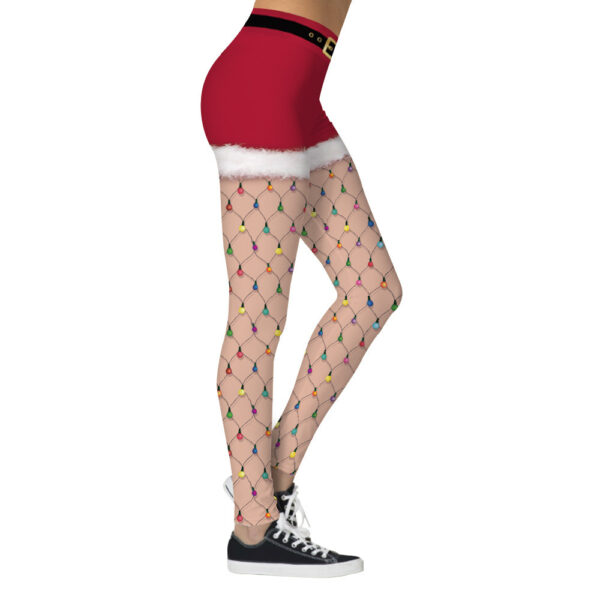 Christmas Printed Sports Hip Raise High Waist Leggings - Image 10