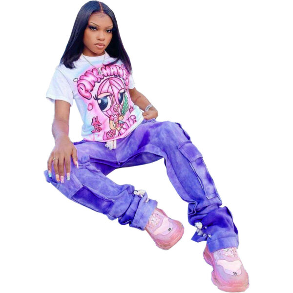 Fashion Printed Multi-pocket Trousers Overalls - Image 3
