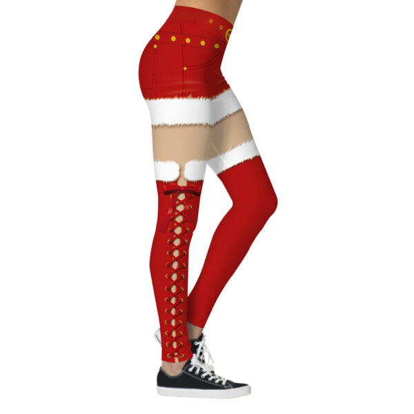 Christmas Printed Sports Hip Raise High Waist Leggings - Image 7