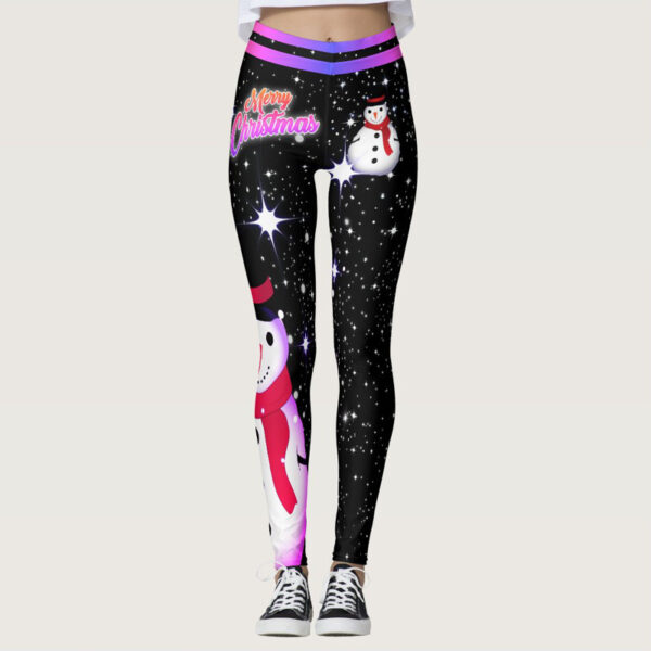 Christmas Printed Sports Hip Raise High Waist Leggings - Image 9
