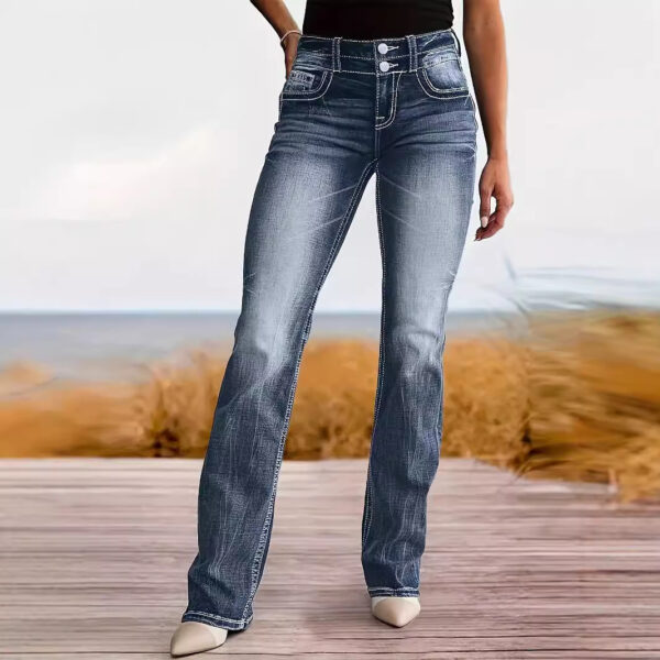 Women's Jeans High Waist Straight Slim Fit Slimming Versatile - Image 4