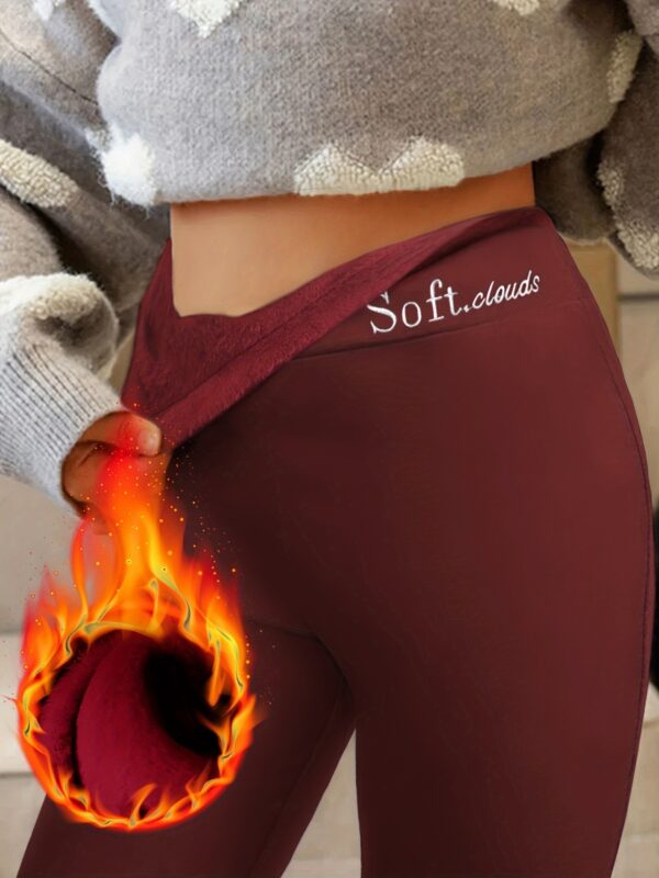 Women's Outer High Waist Hip Lift Leggings Fleece-lined Shark Pants - Image 4
