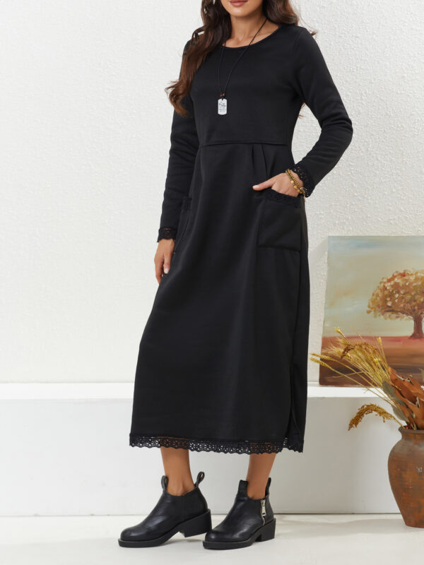 Women's Fashion Loose Fleece-lined Casual Dress - Image 2