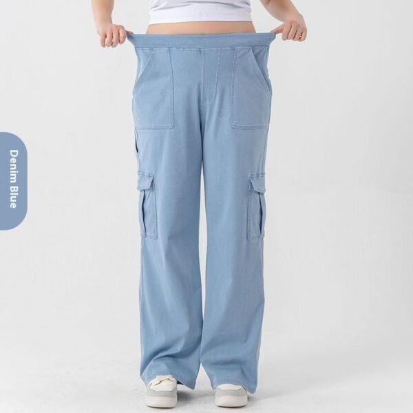 High Waist Stretch Double Pocket Sports Casual Pants - Image 2