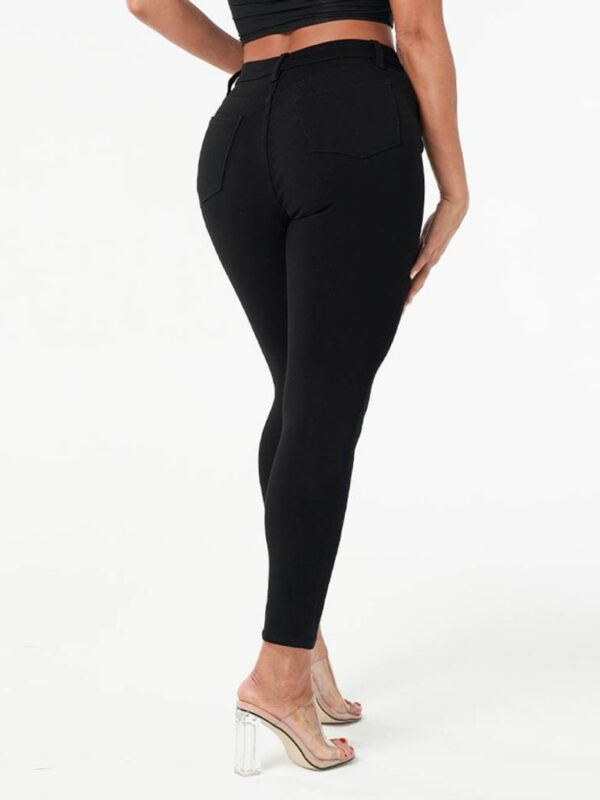 High Waist Skinny Women's Street Hipster Black Slim Pencil Jeans - Image 3
