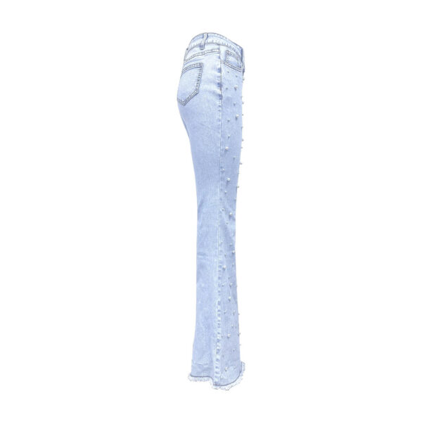 All-match Stretch Micro-nail Pearl Jeans - Image 2