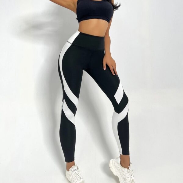 Women's Minimalist And Versatile Patchwork High Waisted Yoga Pants - Image 5