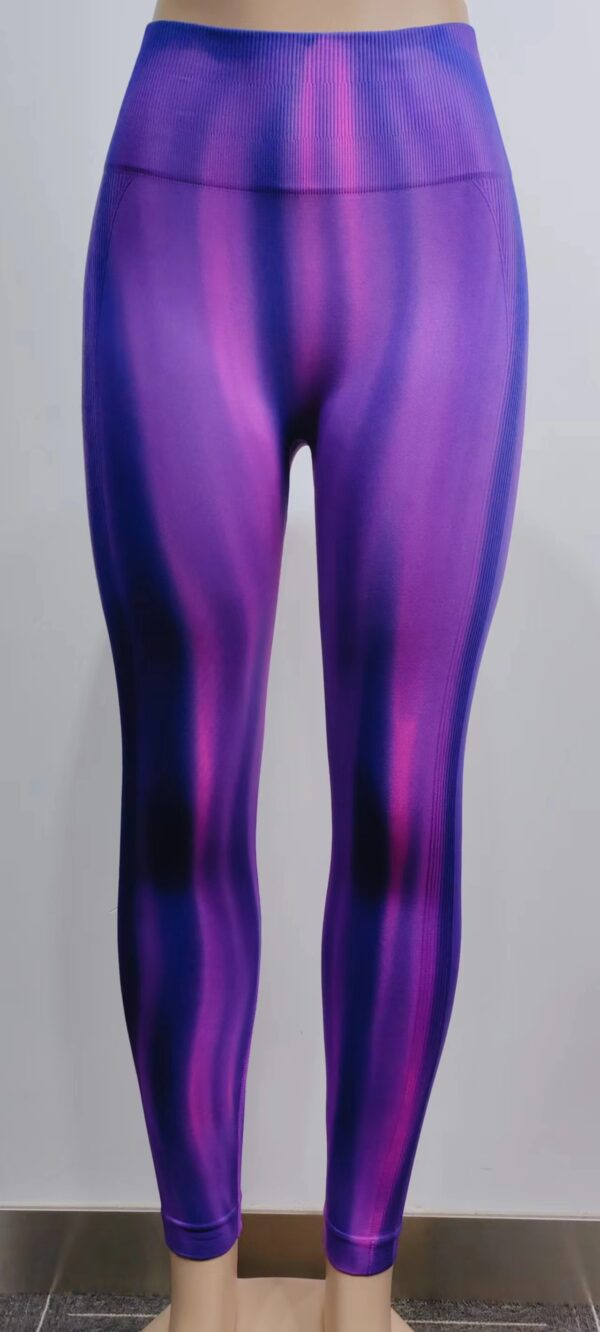 New Tie Dye Aurora Print Sports Pants Seamless High Waisted Fitness Yoga Pants For Women Gym Running Sweatpants Trousers - Image 5