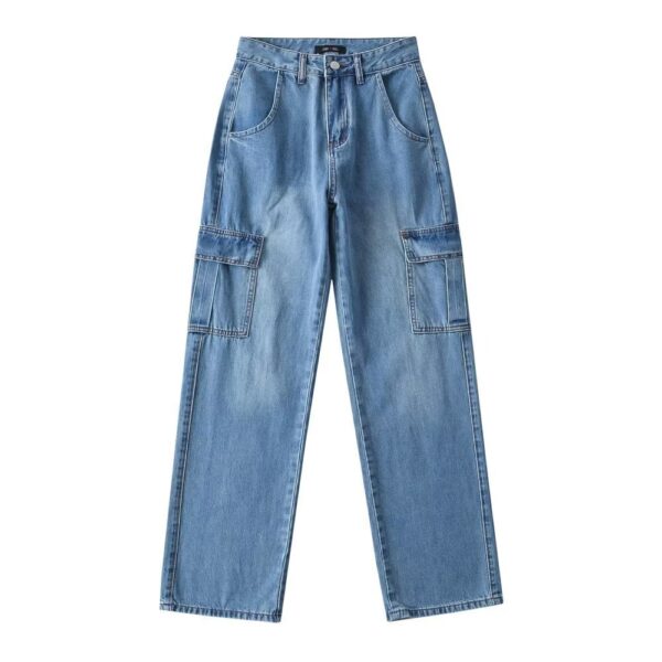 Women's Large-pocket Jeans Straight - Image 5