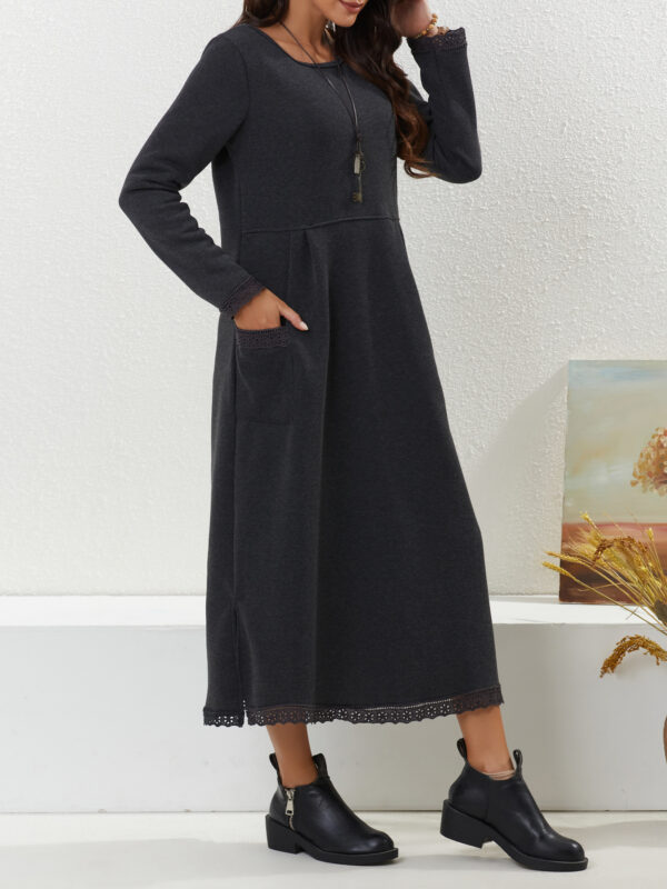 Women's Fashion Loose Fleece-lined Casual Dress - Image 3