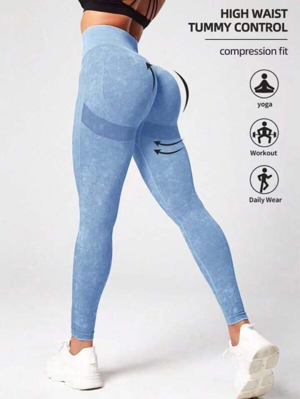 Matte Washed Seamless Yoga High Waist Hip Lift Fitness Pants - Image 4