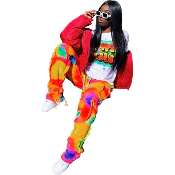 Fashion Printed Multi-pocket Trousers Overalls - Image 10