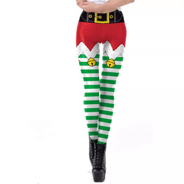 Women's Trousers Thin Elastic Christmas Theme 3D Digital Printing - Image 3