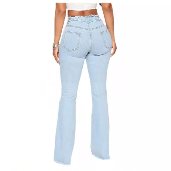 Raw Hem Jeans Women's Plus Size Washed Fringe - Image 7