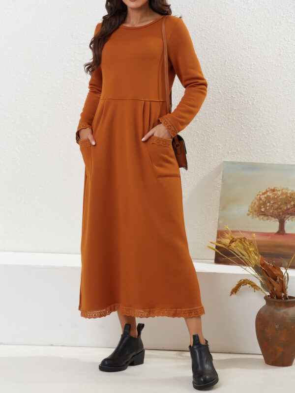 Women's Fashion Loose Fleece-lined Casual Dress - Image 4