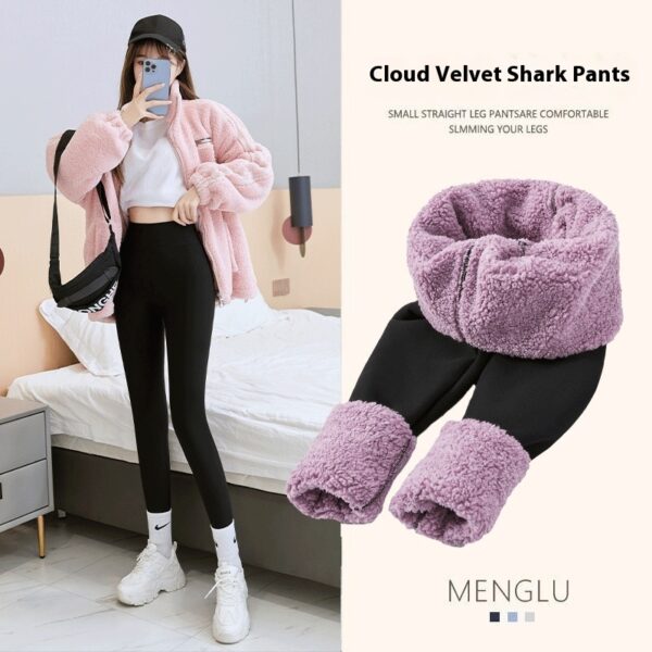 Women's Thick Lambskin Shark Pants - Image 6