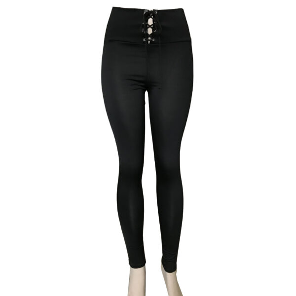 High Waist Lace-up Belly Contracting And Close-fitting Leggings - Image 4
