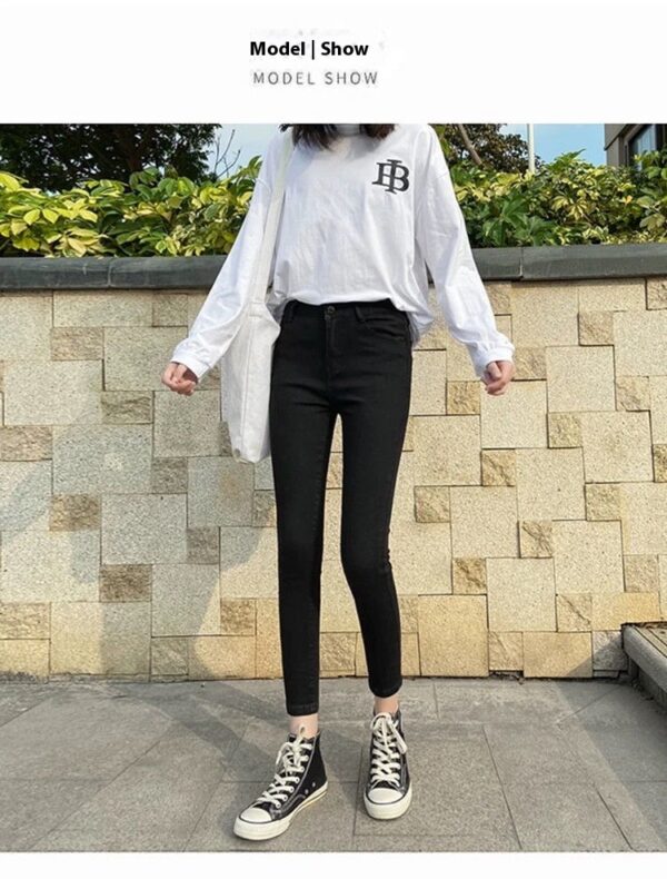 Hot Girl Skinny Jeans Women's Summer Thin Hong Kong Style Retro - Image 3