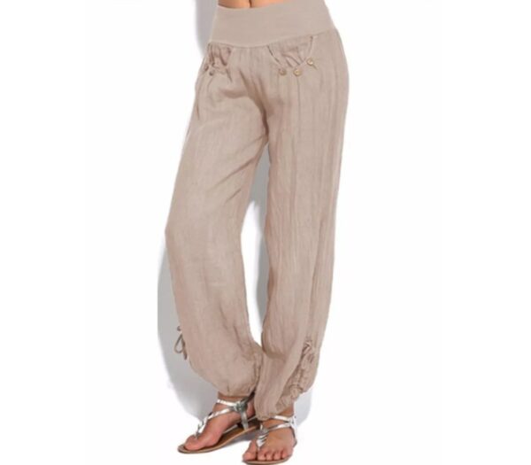 New Loose Button Decorations Casual Wide-leg Trousers Women - Image 4