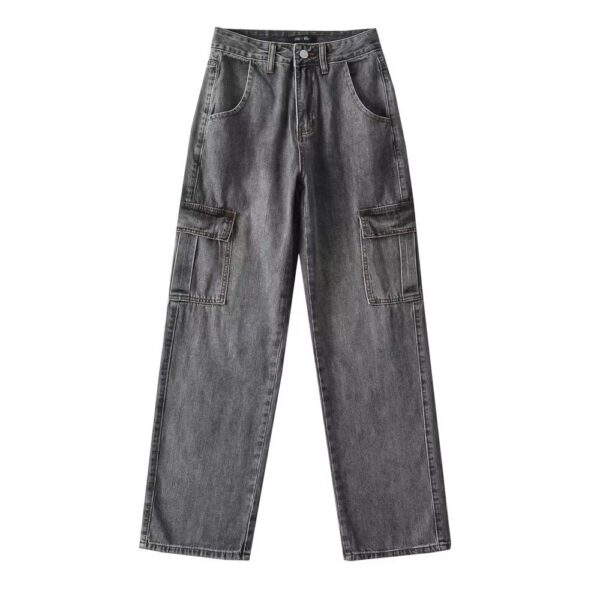 Women's Large-pocket Jeans Straight - Image 7