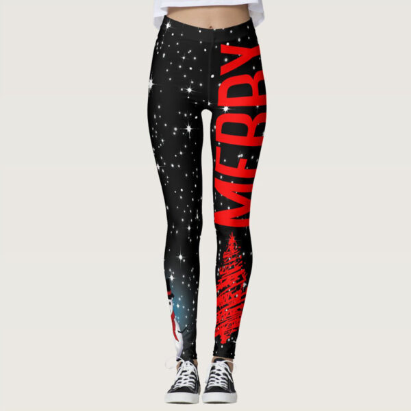 Christmas Printed Sports Hip Raise High Waist Leggings - Image 6